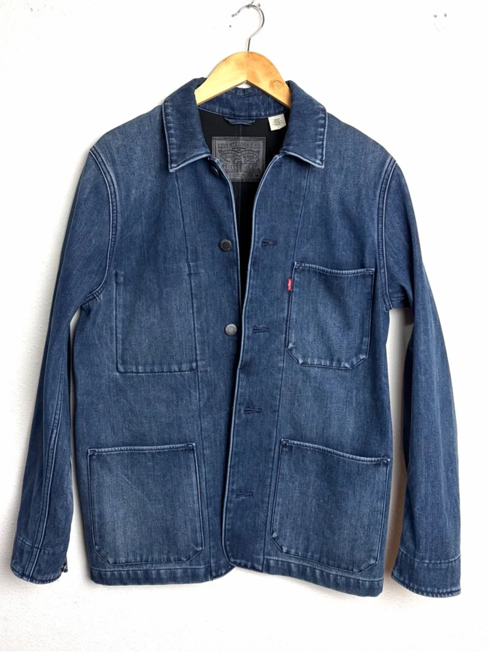 Levi's Engineers coat 2.0 windstopper denim stone Men's Chore Jacket Jean sz M - Picture 2 of 9